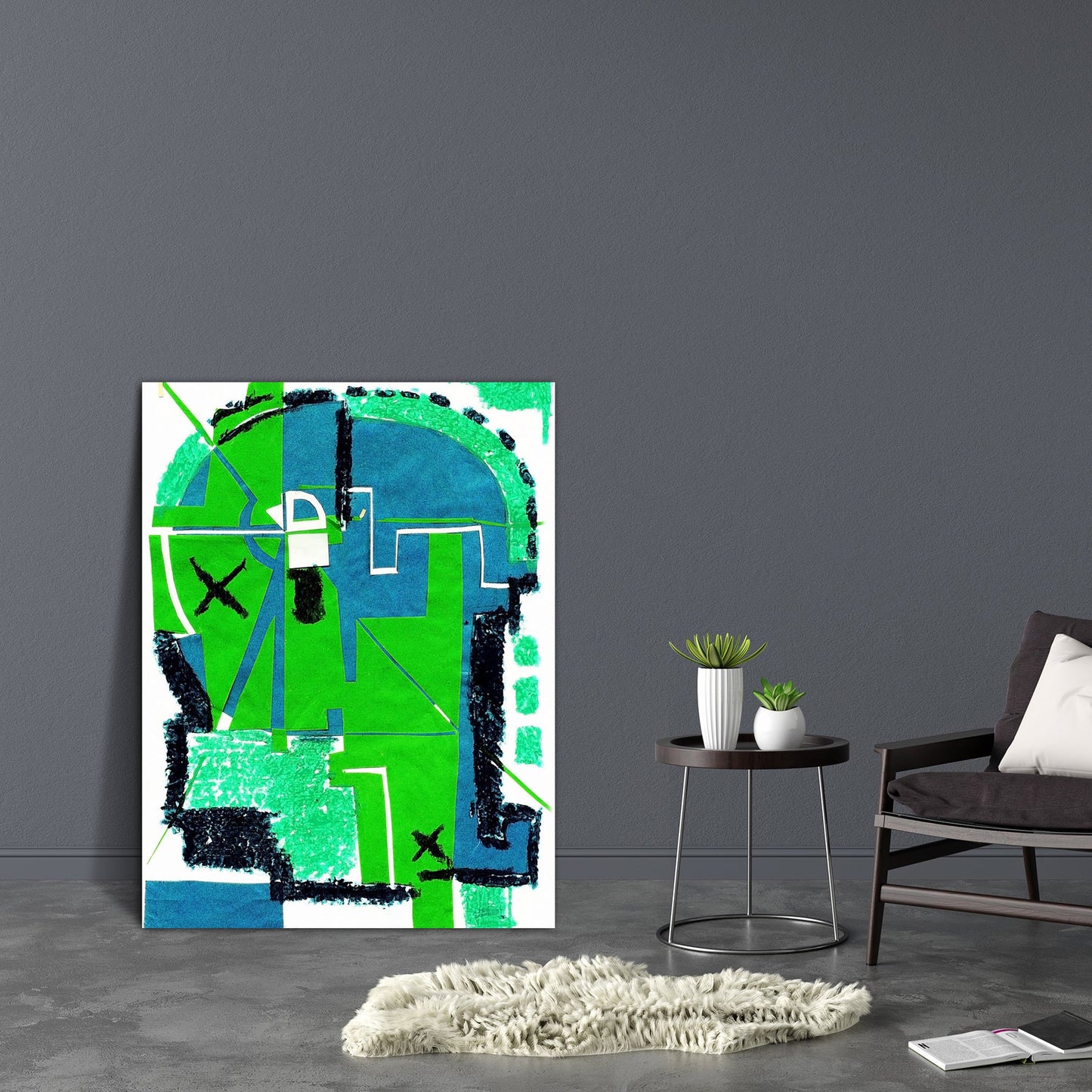 Abstract D11 Canvas Painting Synthetic Frame