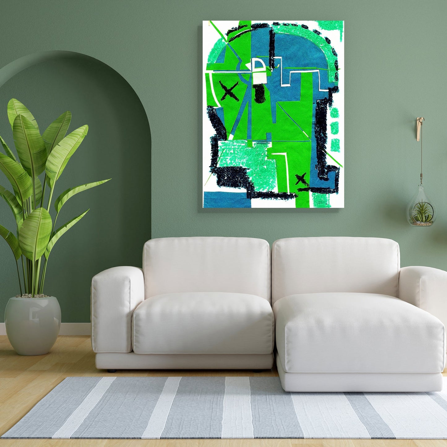 Abstract D11 Canvas Painting Synthetic Frame