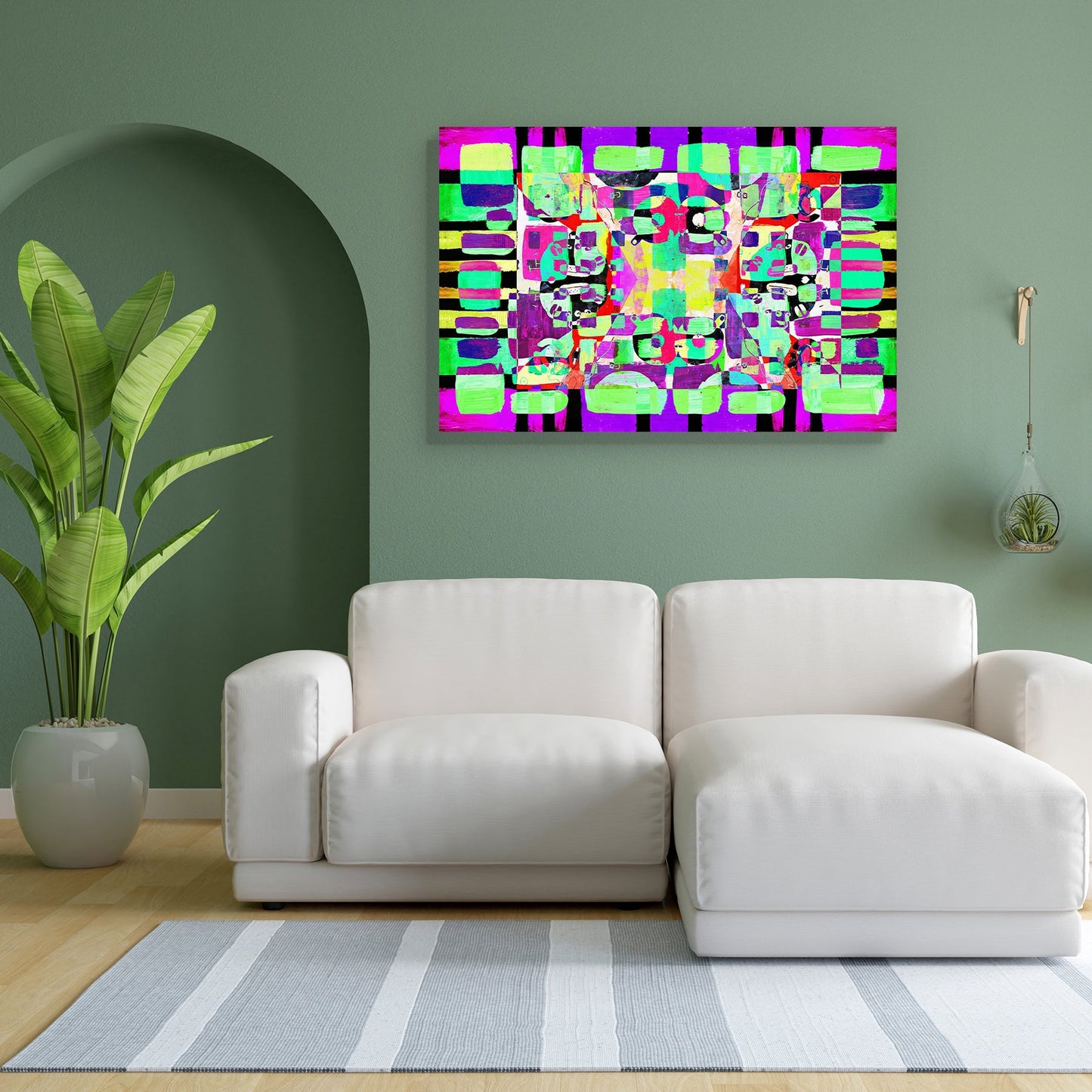 Abstract D12 Canvas Painting Synthetic Frame