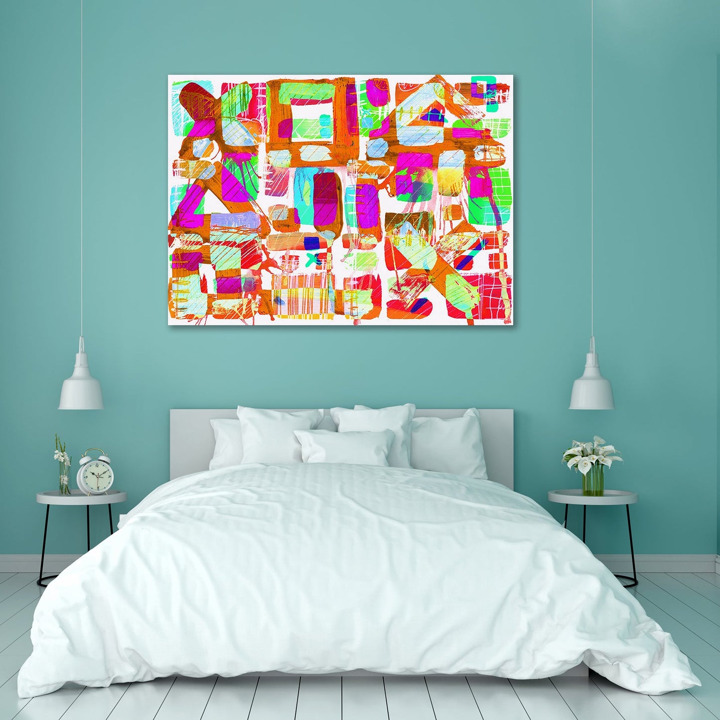 Abstract D14 Canvas Painting Synthetic Frame