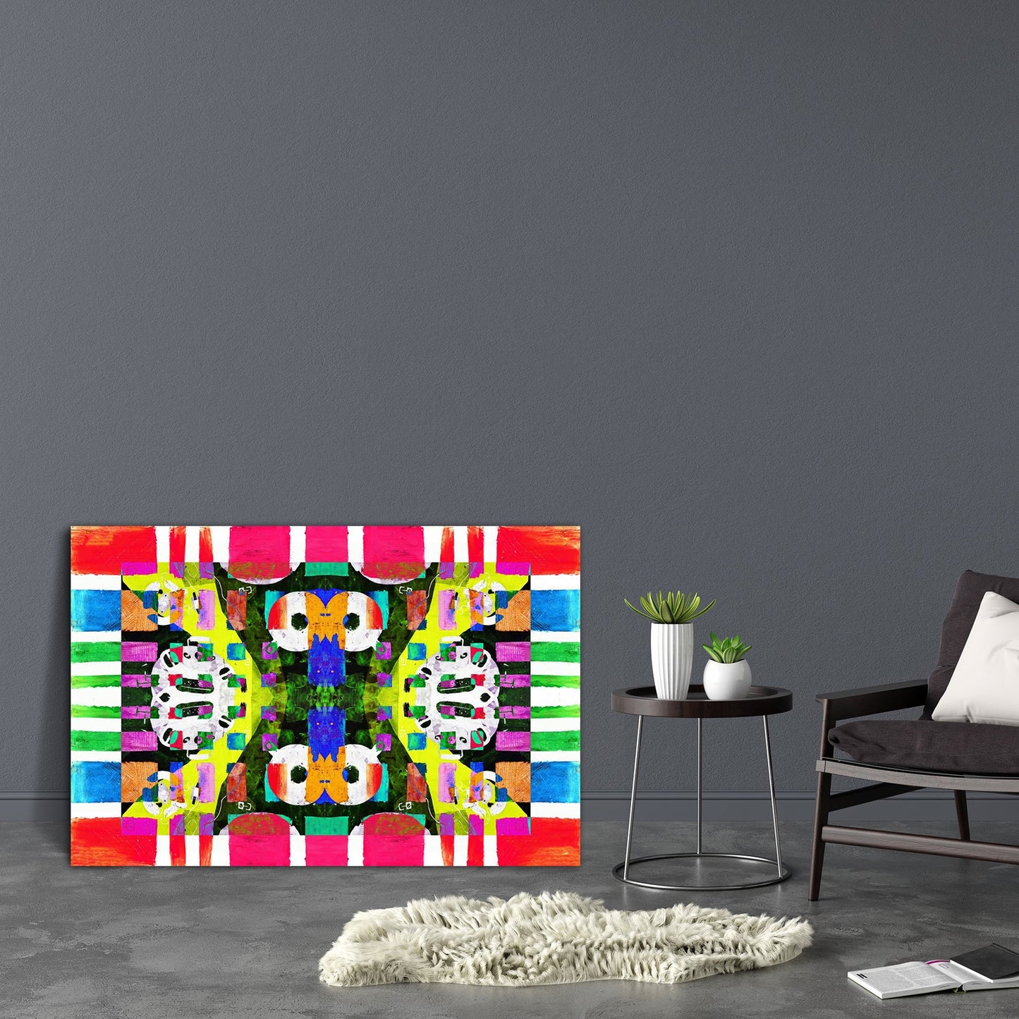 Abstract D16 Canvas Painting Synthetic Frame