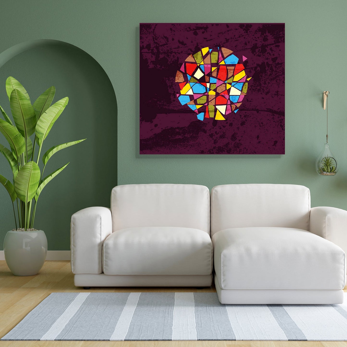 Abstract Colorful Artwork Canvas Painting Synthetic Frame