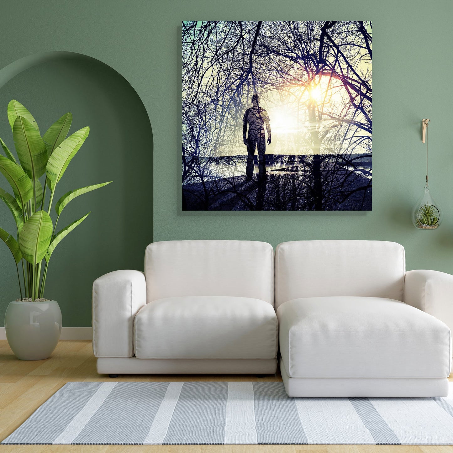 Abstract Conceptual Art D2 Canvas Painting Synthetic Frame