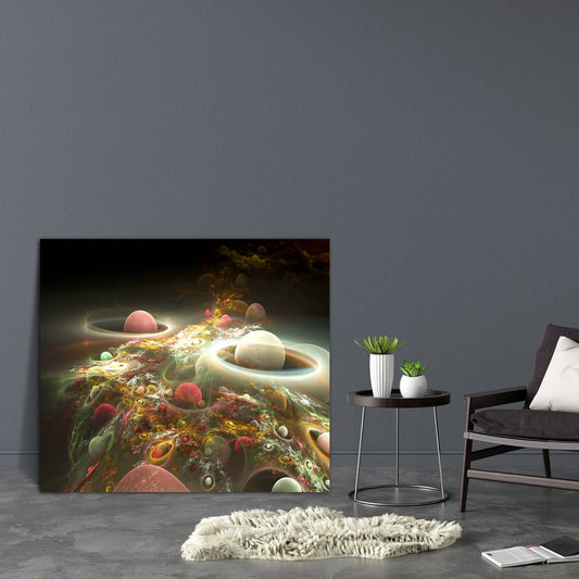 Abstract Background D1 Canvas Painting Synthetic Frame
