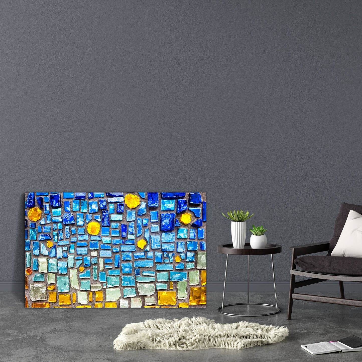 Abstract Colorful Art Canvas Painting Synthetic Frame