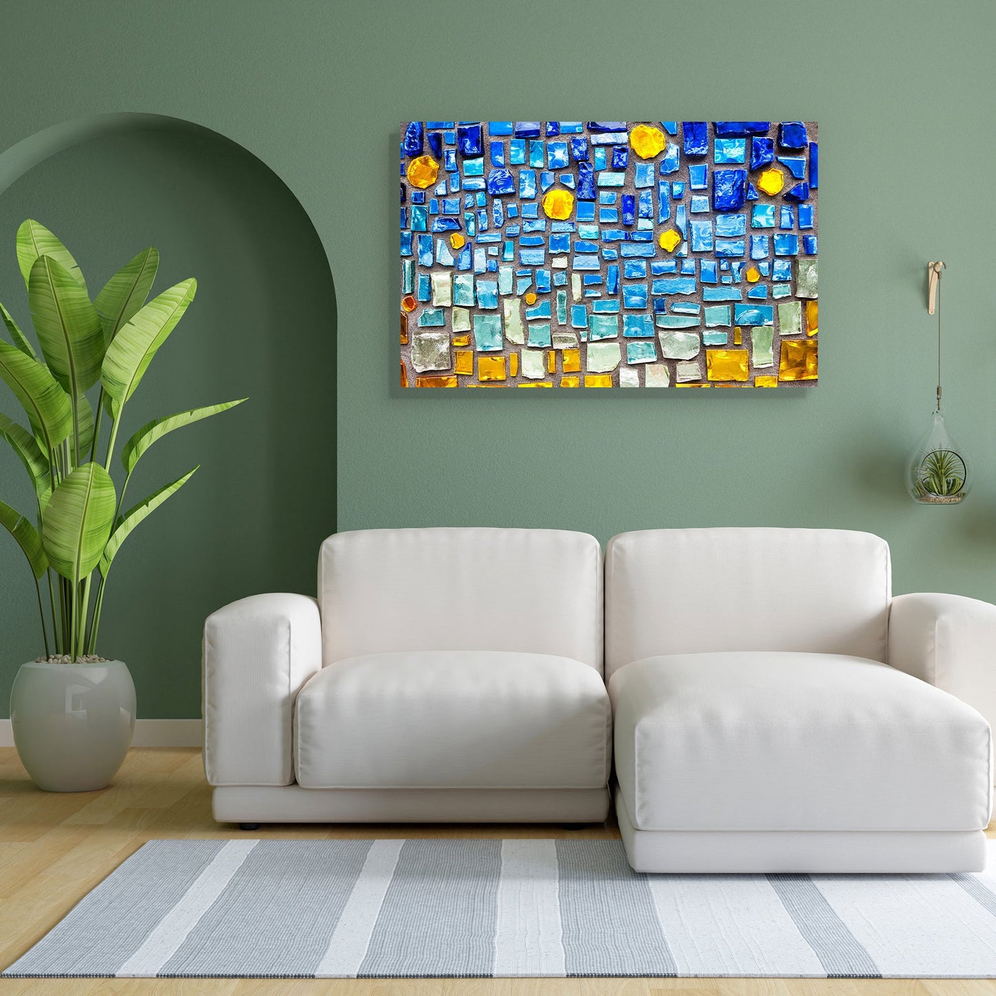 Abstract Colorful Art Canvas Painting Synthetic Frame