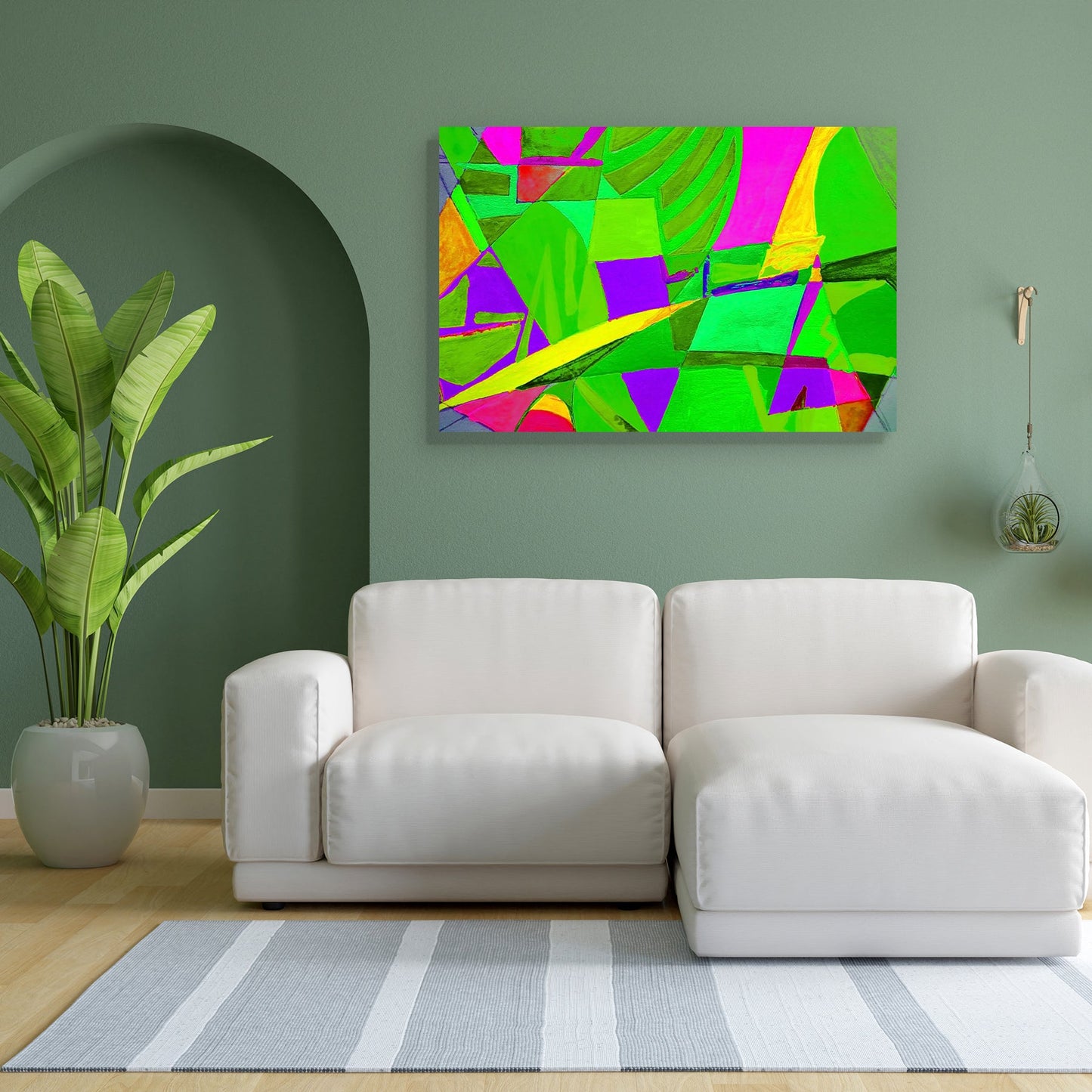 Abstract D3 Canvas Painting Synthetic Frame