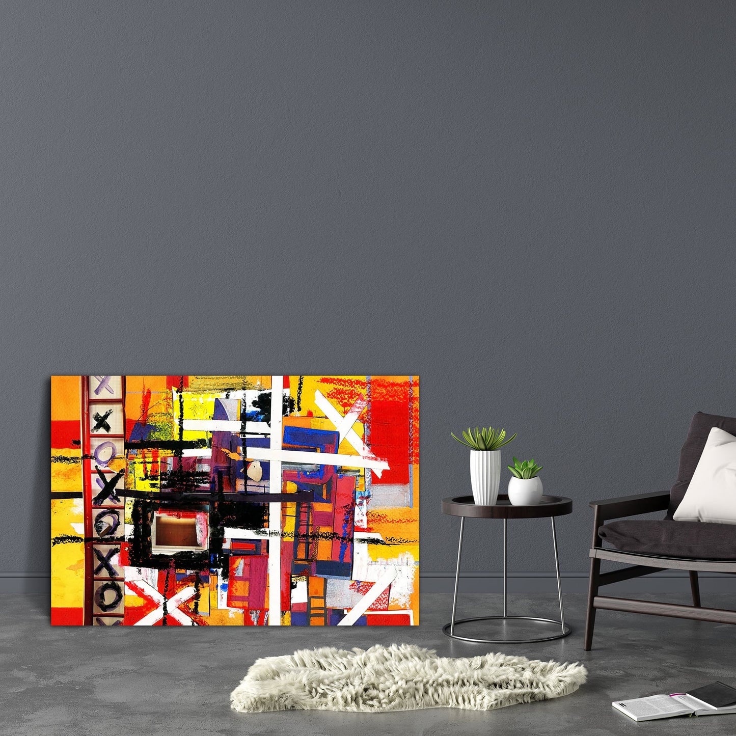 Abstract D10 Canvas Painting Synthetic Frame