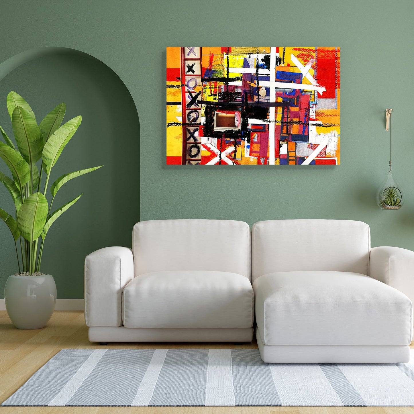 Abstract D10 Canvas Painting Synthetic Frame