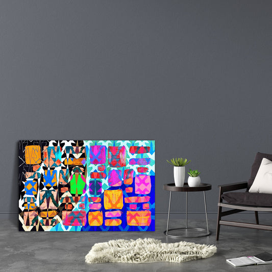 Abstract D15 Canvas Painting Synthetic Frame
