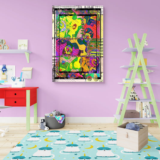 Abstract D19 Canvas Painting Synthetic Frame