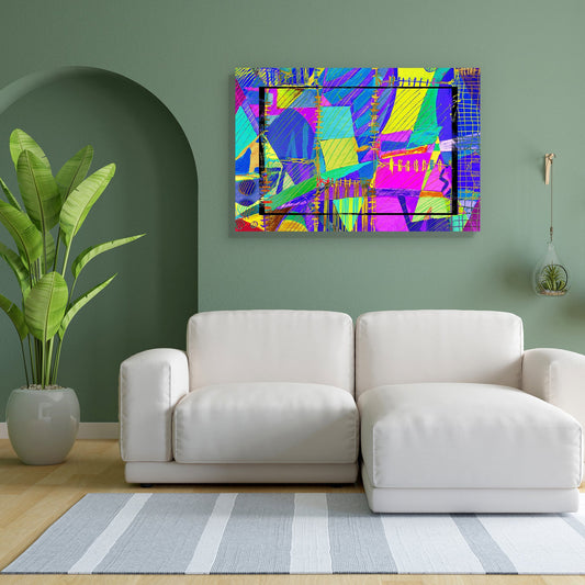 Abstract D20 Canvas Painting Synthetic Frame