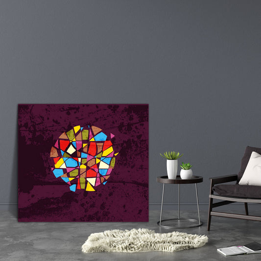 Abstract Colorful Artwork Canvas Painting Synthetic Frame