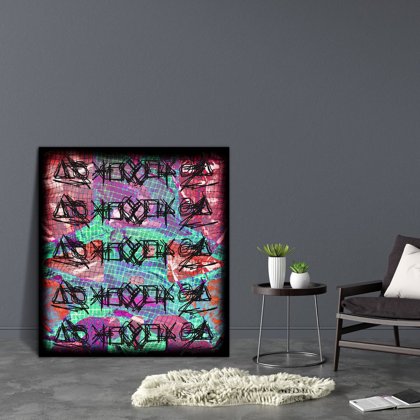 Abstract D21 Canvas Painting Synthetic Frame
