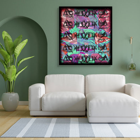 Abstract D21 Canvas Painting Synthetic Frame