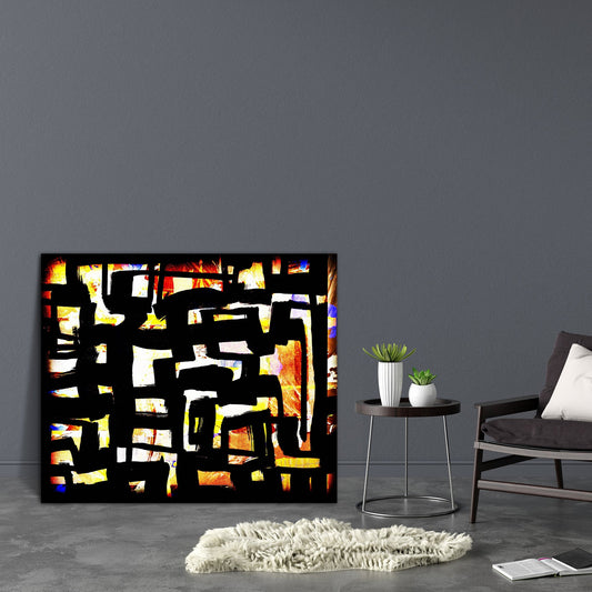 Abstract D22 Canvas Painting Synthetic Frame