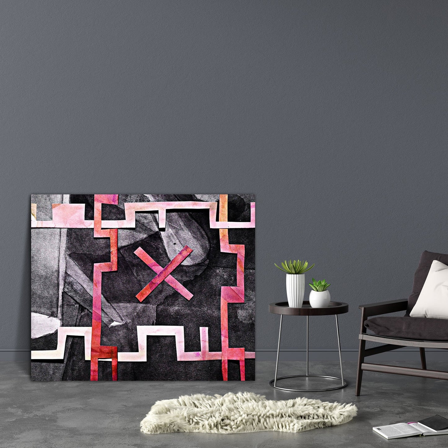 Abstract D23 Canvas Painting Synthetic Frame