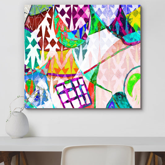 Abstract Color Canvas Painting Synthetic Frame