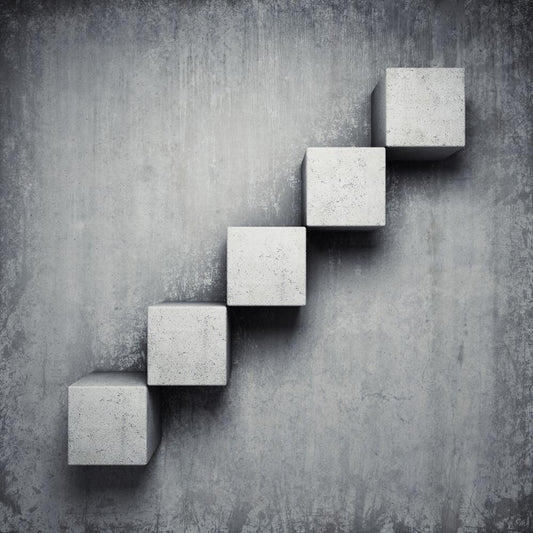 Abstract Concrete Staircase Canvas Painting Synthetic Frame
