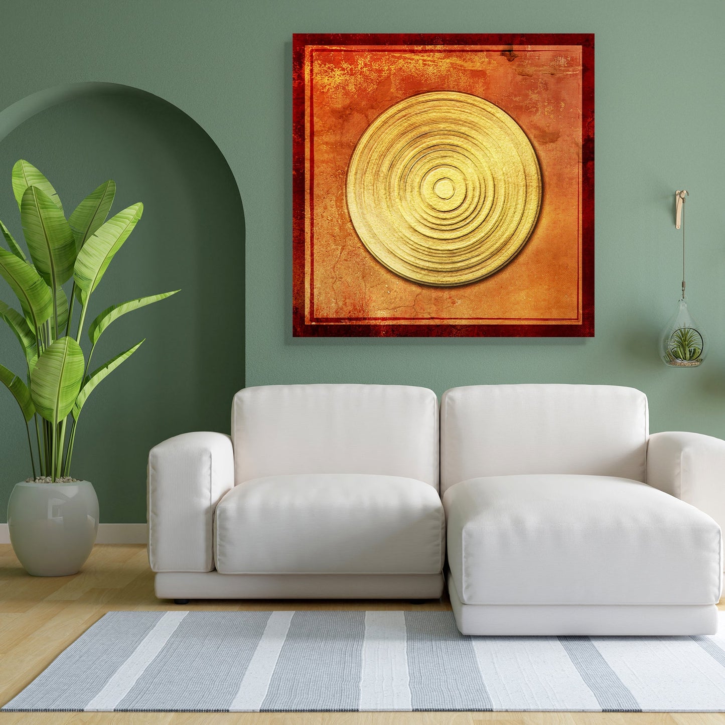 Abstract Asian Canvas Painting Synthetic Frame