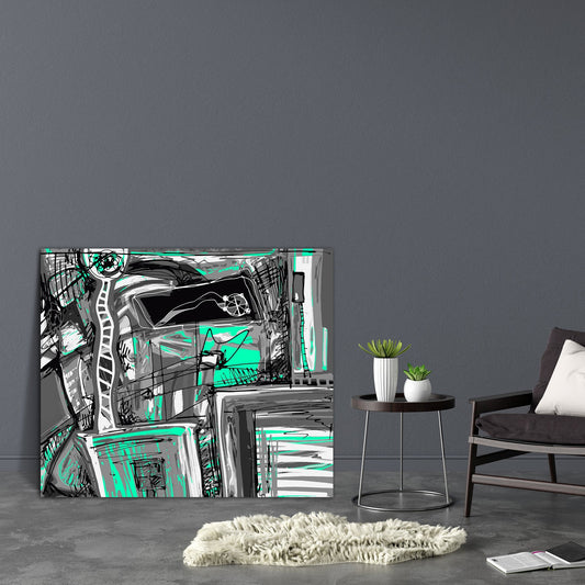 Abstract Digital Artwork Canvas Painting Synthetic Frame