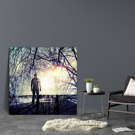 Abstract Conceptual Art D2 Canvas Painting Synthetic Frame