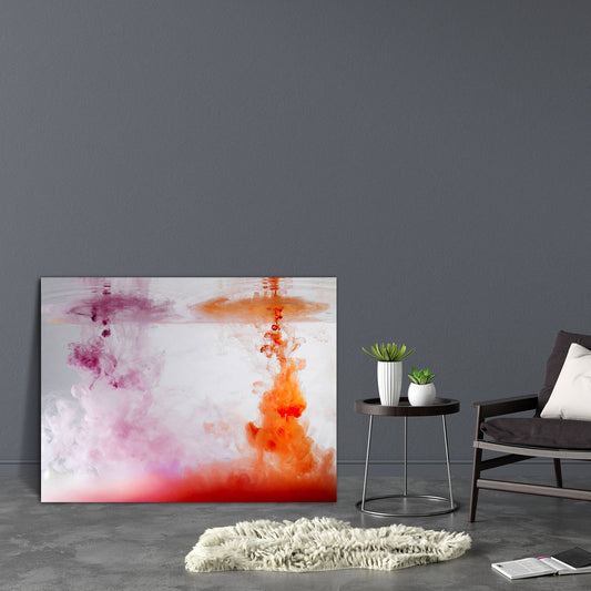 Abstract Colours Ink In Water Canvas Painting Synthetic Frame