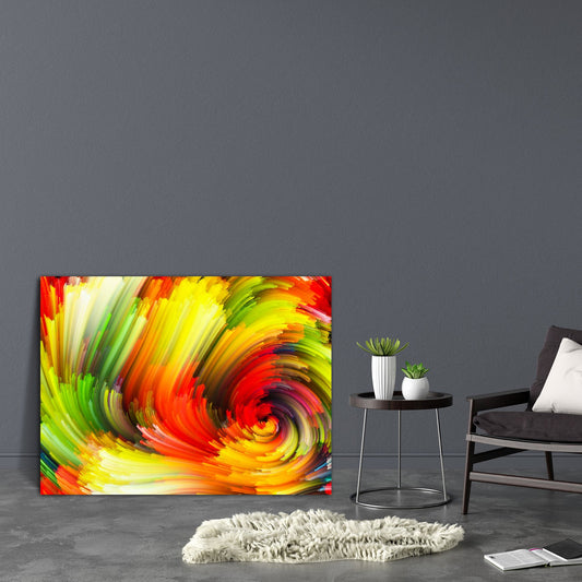 Abstract Colorful Canvas Painting Synthetic Frame