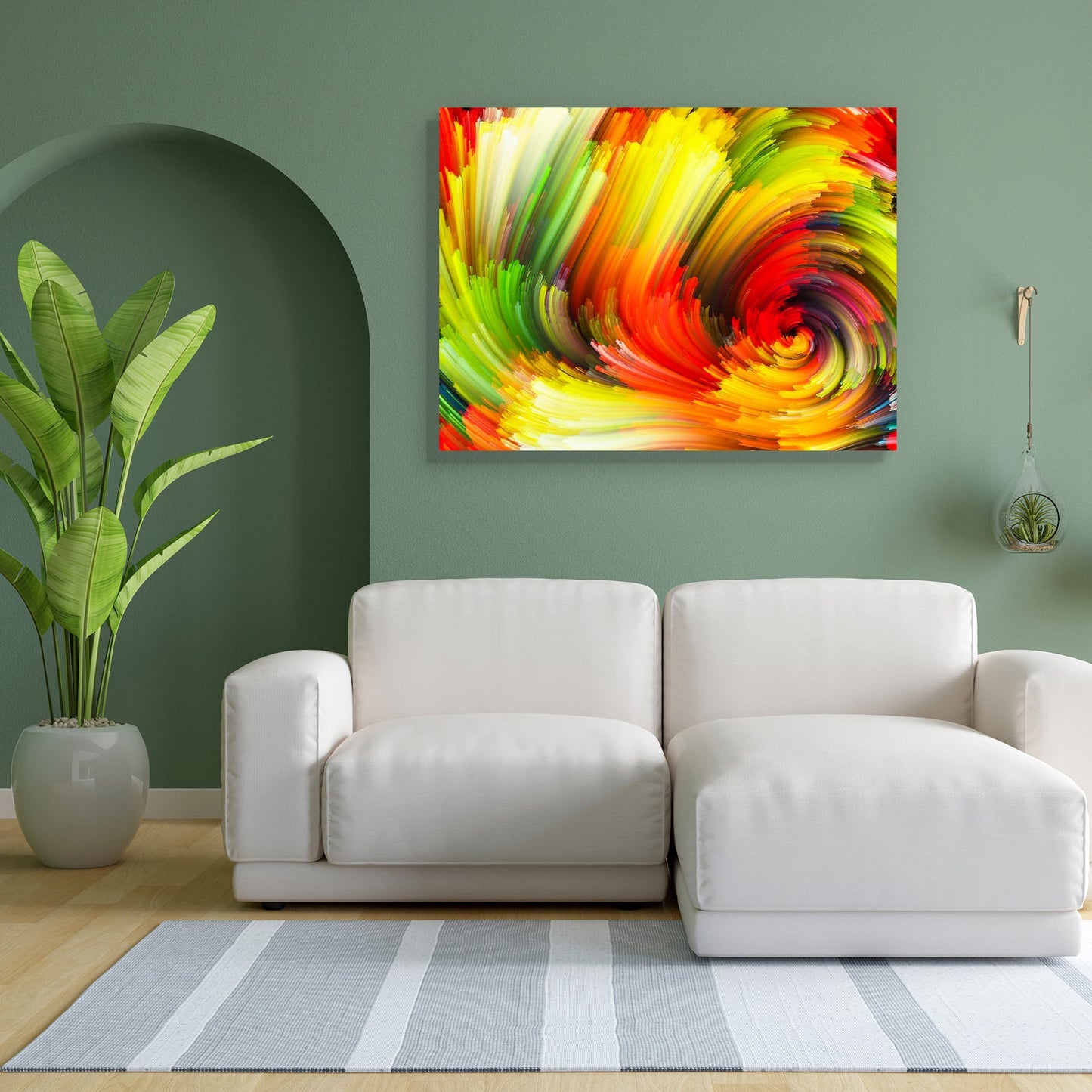 Abstract Colorful Canvas Painting Synthetic Frame