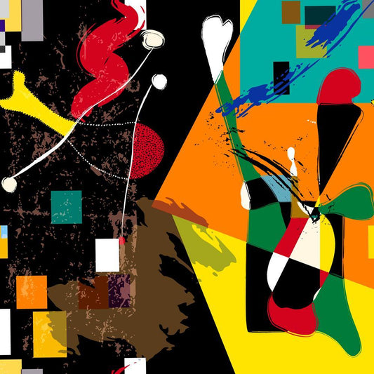 Abstract Artwork Canvas Painting Synthetic Frame