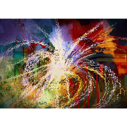 Abstract Artwork Canvas Painting Synthetic Frame