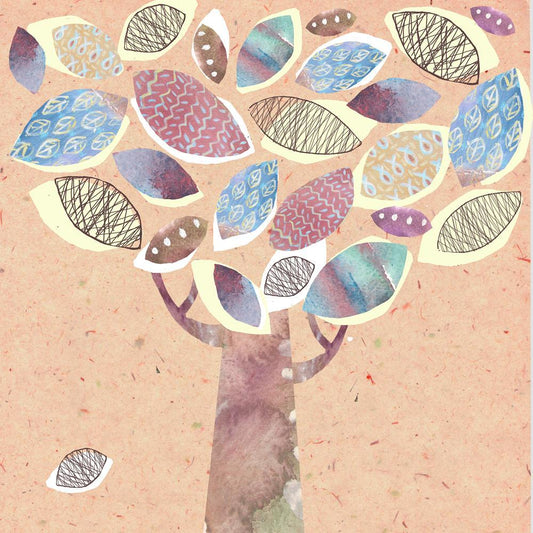 Abstract Decorative Tree Fall Canvas Painting Synthetic Frame