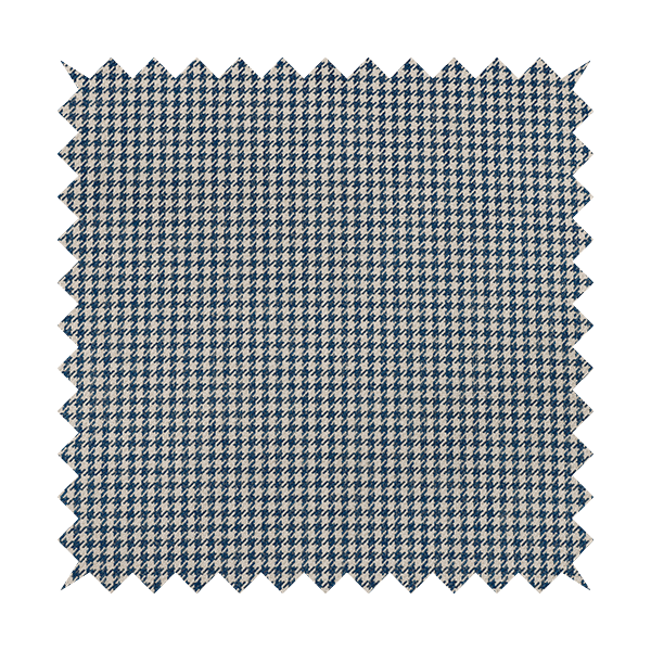 Berwick Houndstooth Pattern Jacquard Flat Weave Blue Colour Upholstery Furnishing Fabric CTR-1146 - Roman Blinds