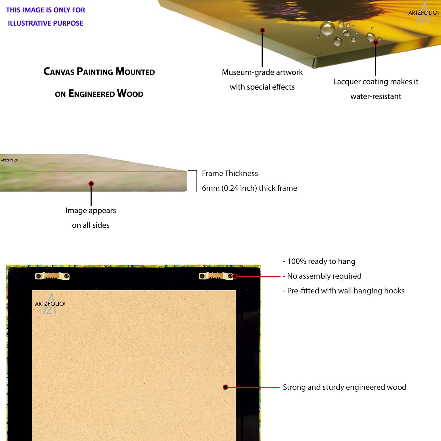 Abstract D9 Canvas Painting Synthetic Frame